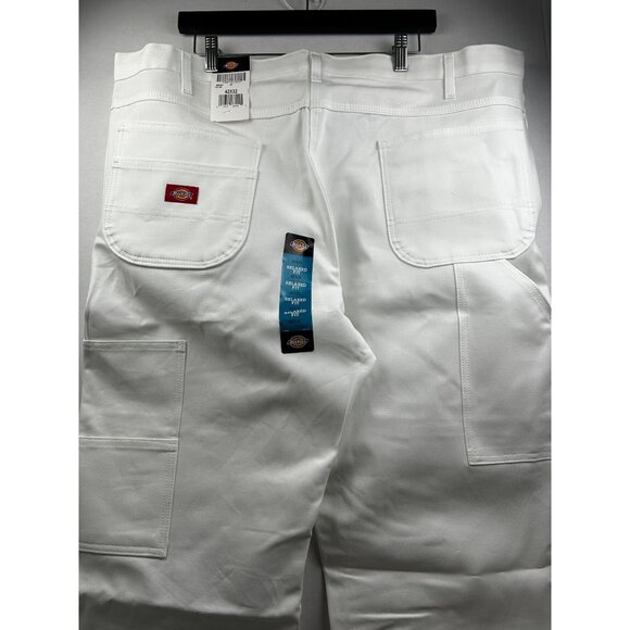 Dickies Pants Mens 48x32 Utility Work Pants White Relaxed Fit Carpenter Painter - Picture 7 of 10